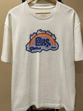 Retro Rainbow Cloud Graphic T-shirt  - Vintage Studio Homme Style Tee